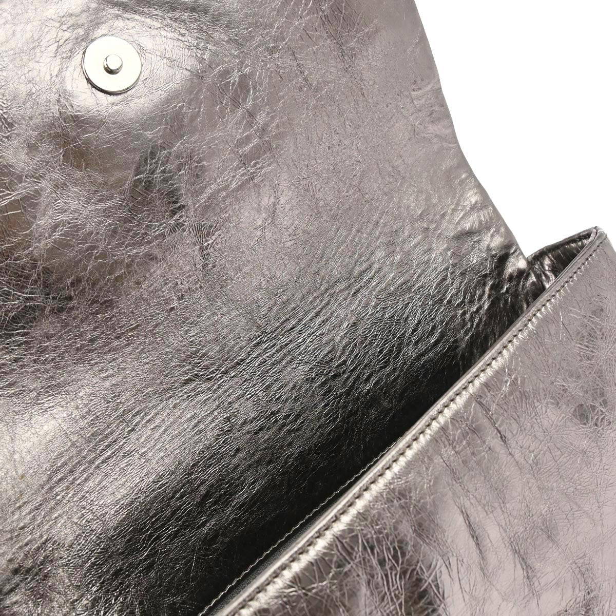 Chanel Metallic Silver Calfskin Handbag