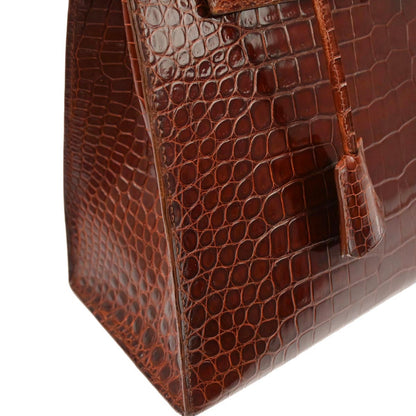 Hermes * Miel Porosus Kelly 28 Sellier 2way Shoulder Handbag