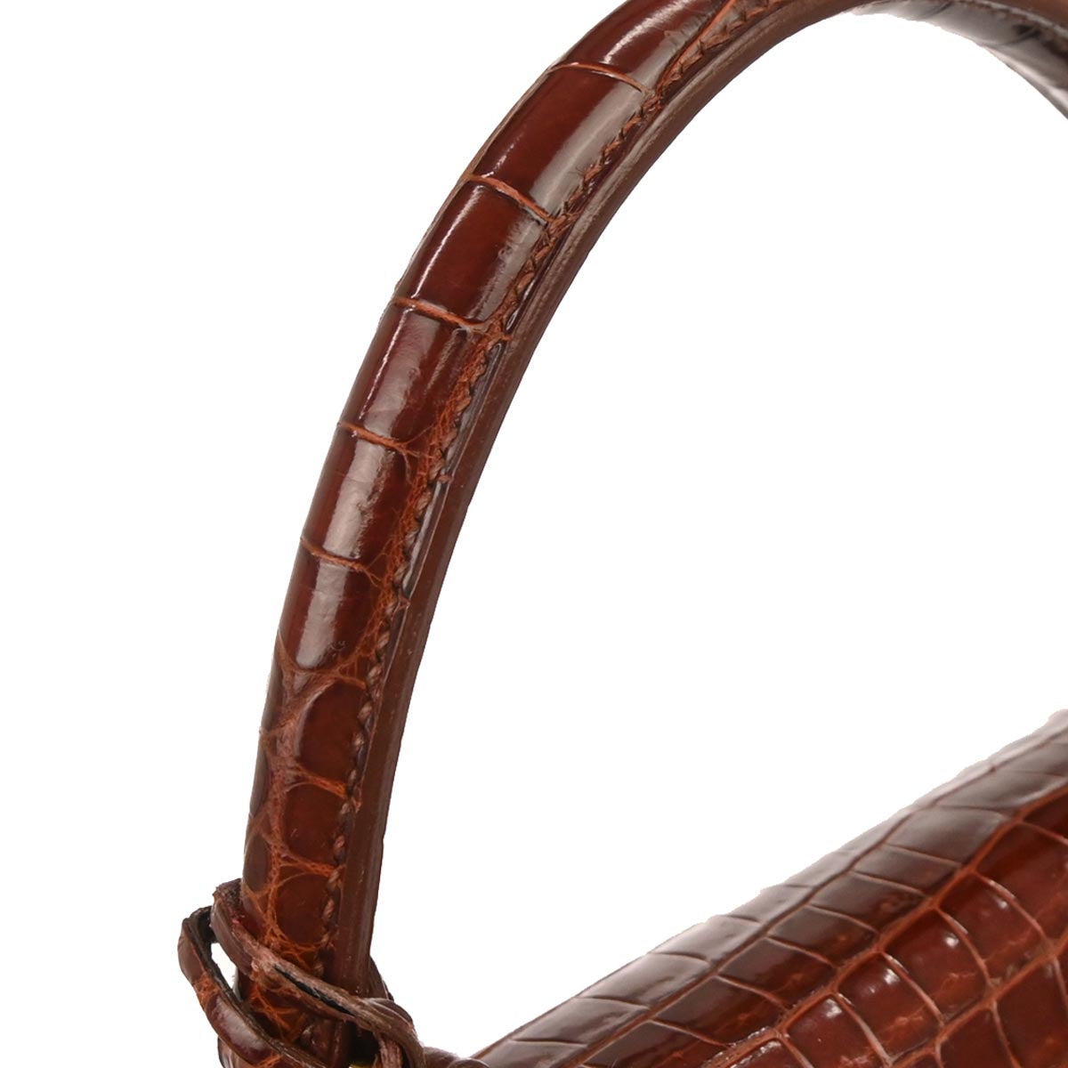 Hermes * Miel Porosus Kelly 28 Sellier 2way Shoulder Handbag