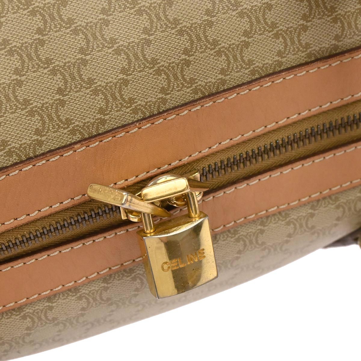 Celine Beige Macadam Duffle Handbag