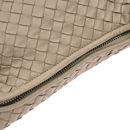 Bottega Veneta Grege Lambskin Intrecciato Hobo Handbag