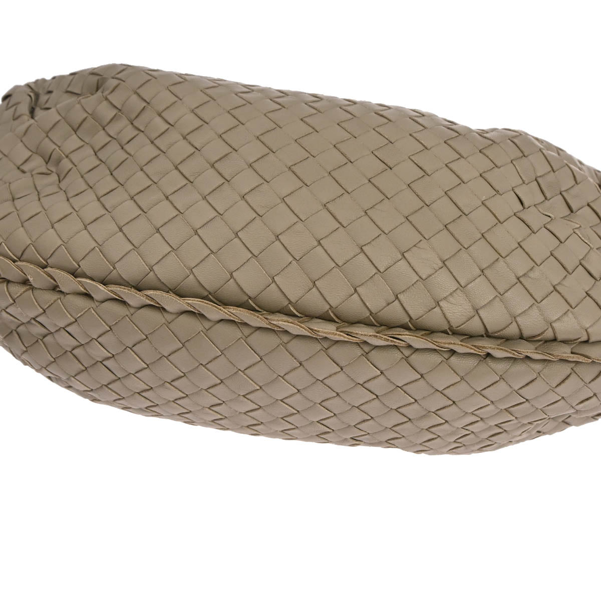 Bottega Veneta Grege Lambskin Intrecciato Hobo Handbag