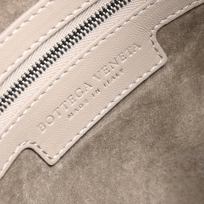 Bottega Veneta Grege Lambskin Intrecciato Hobo Handbag