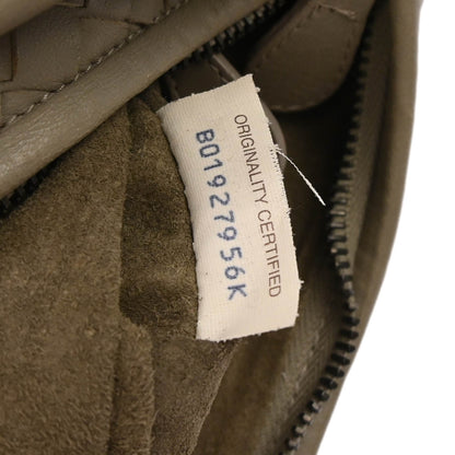 Bottega Veneta Grege Lambskin Intrecciato Hobo Handbag