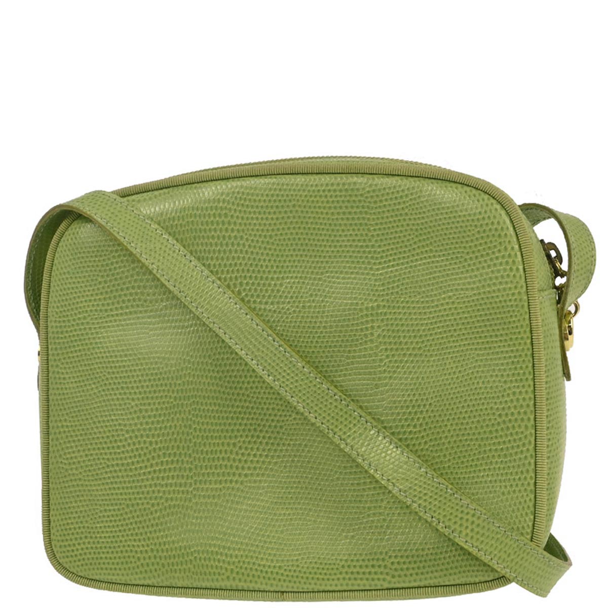 Salvatore Ferragamo Green Embossed Leather Vara Shoulder Bag