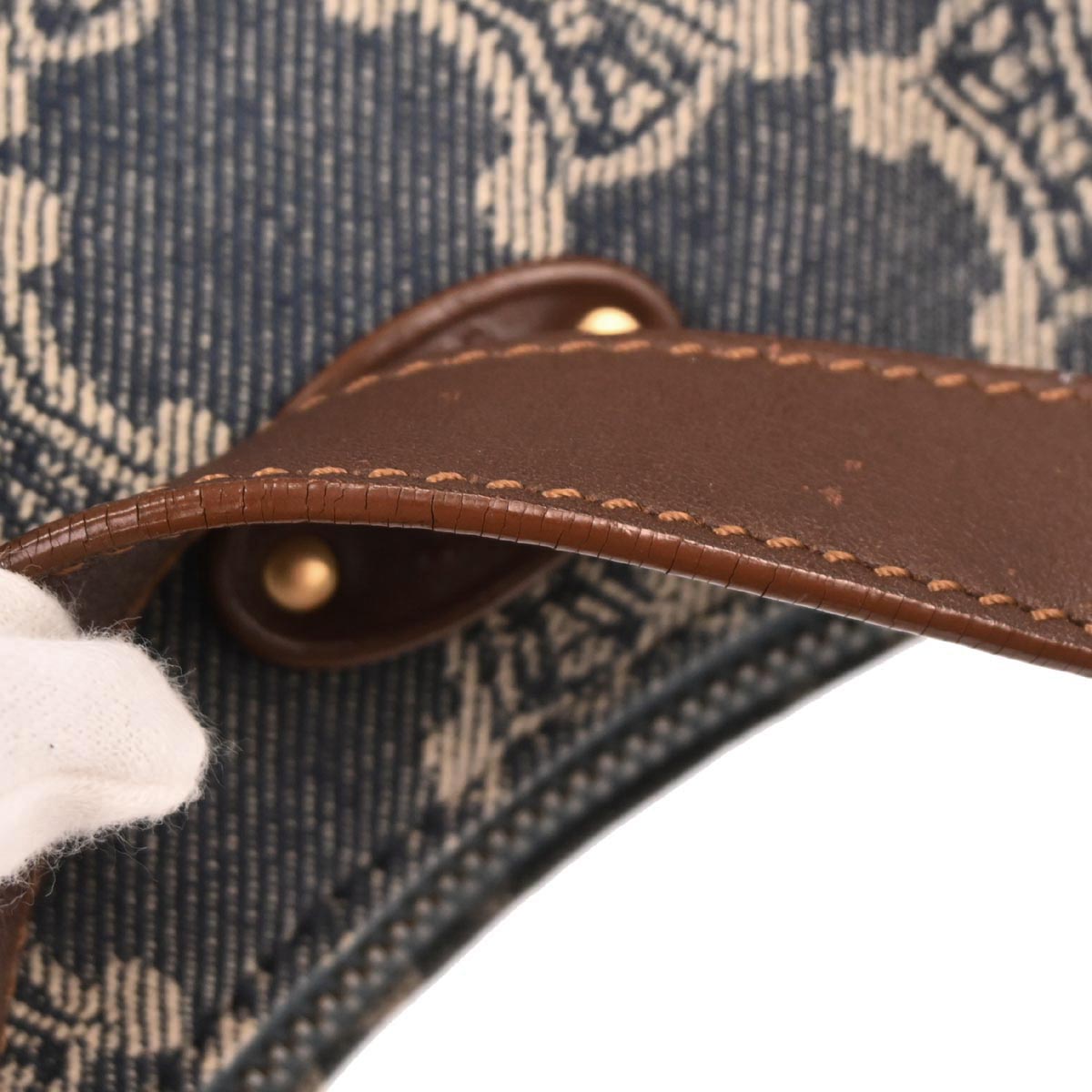 Celine Blue Denim Macadam Handbag