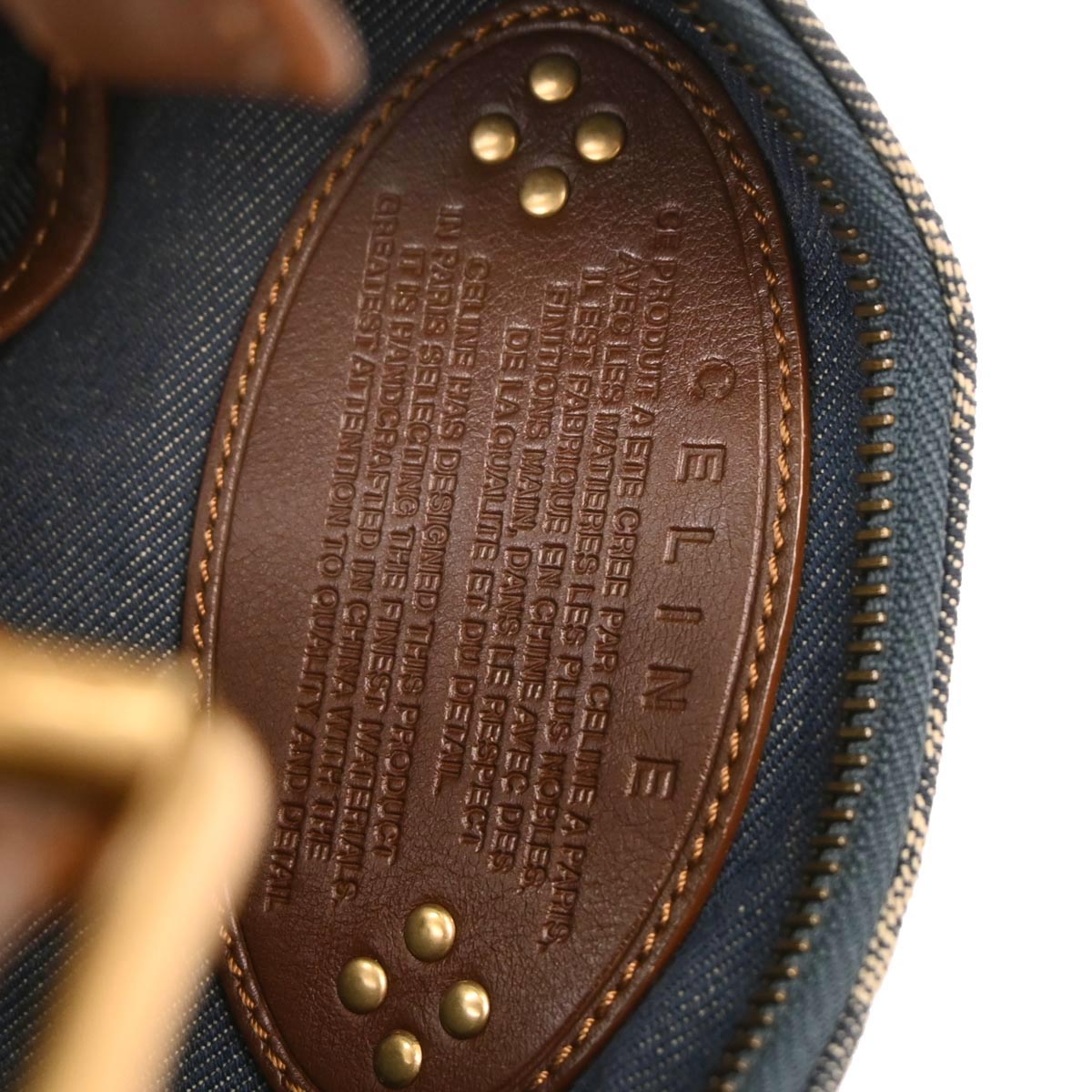 Celine Blue Denim Macadam Handbag