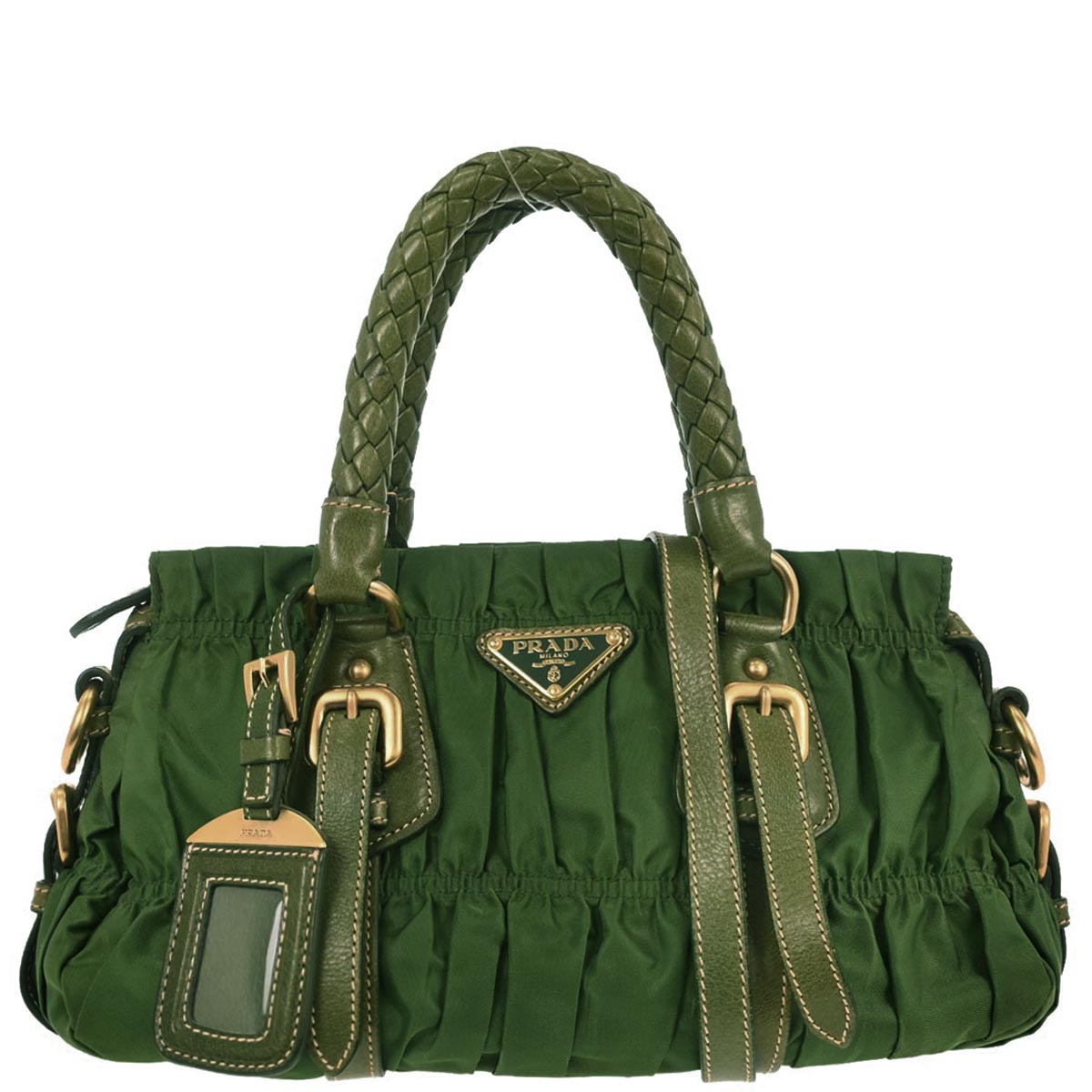Prada Green Nylon 2way Shoulder Handbag