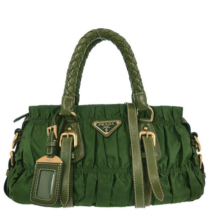 Prada Green Nylon 2way Shoulder Handbag