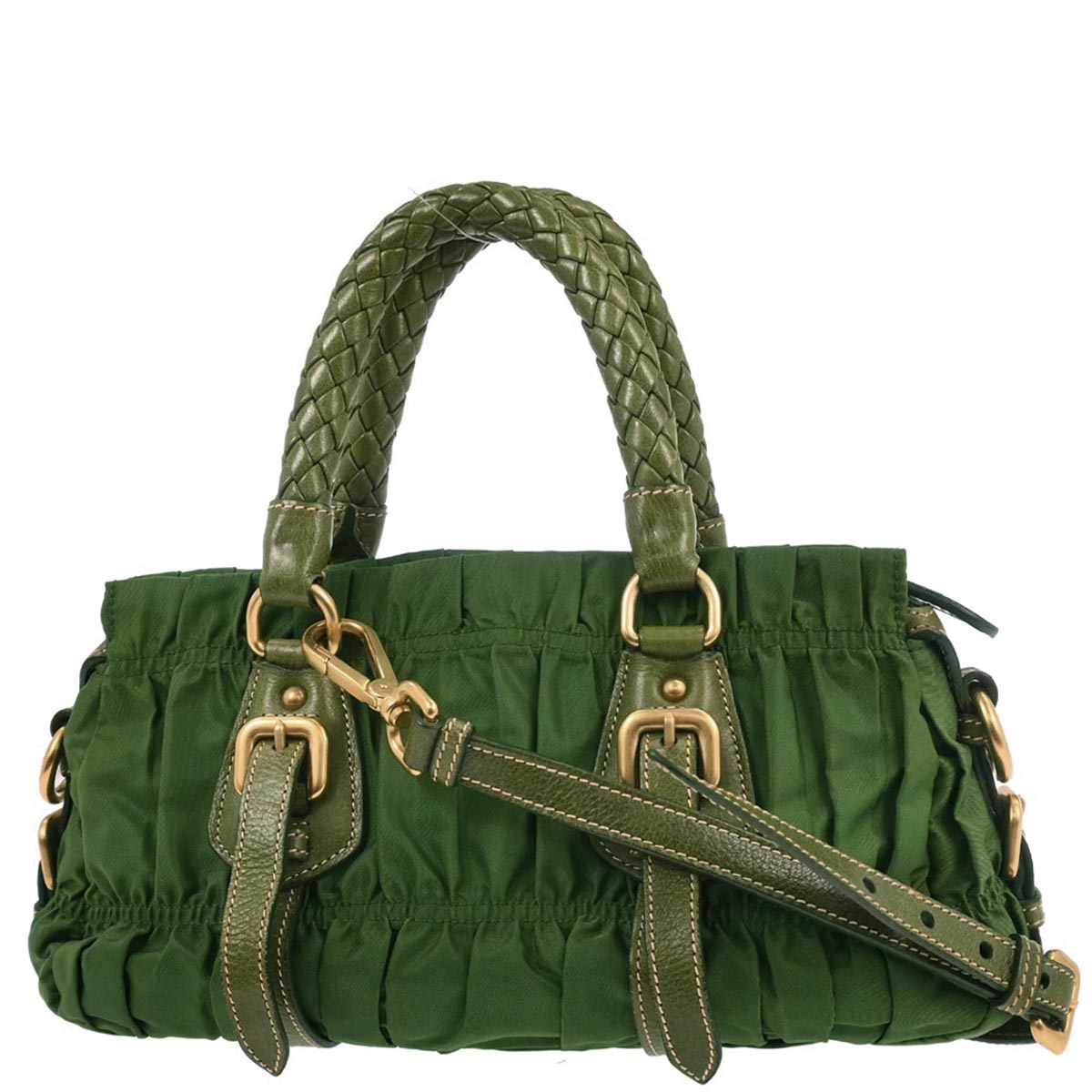 Prada Green Nylon 2way Shoulder Handbag