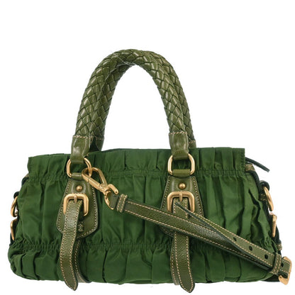 Prada Green Nylon 2way Shoulder Handbag