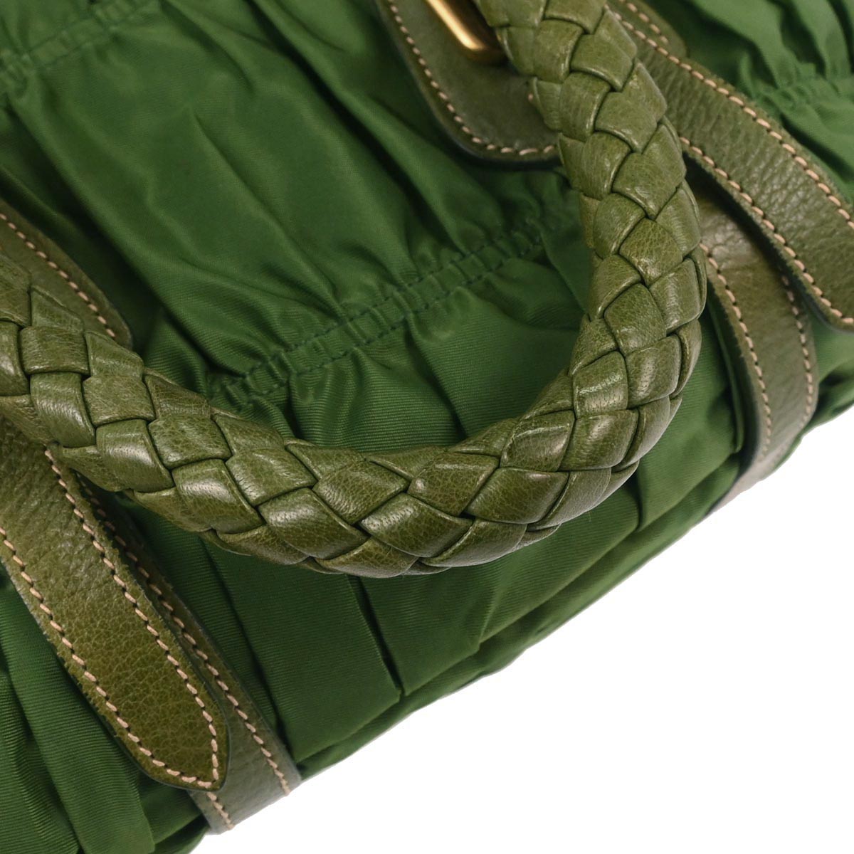 Prada Green Nylon 2way Shoulder Handbag