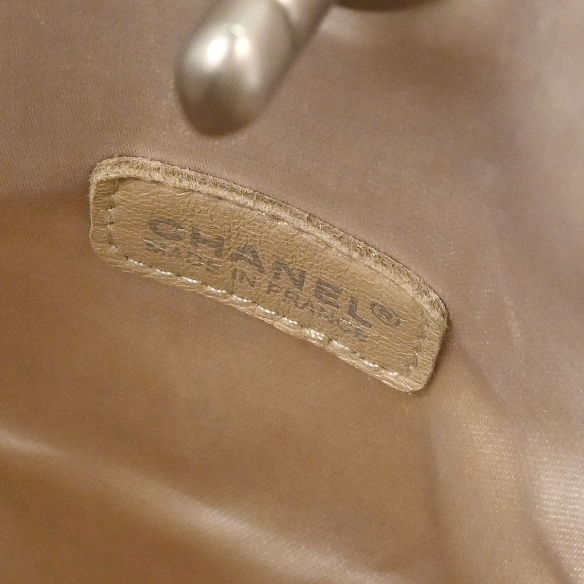 Chanel 2000-2002 Beige Jacquard Nylon New-Travel Line Pouch Handbag