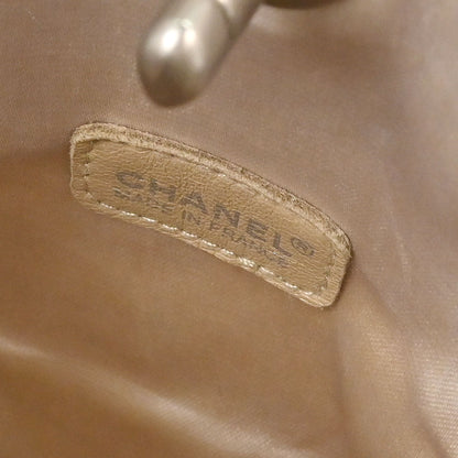 Chanel 2000-2002 Beige Jacquard Nylon New-Travel Line Pouch Handbag