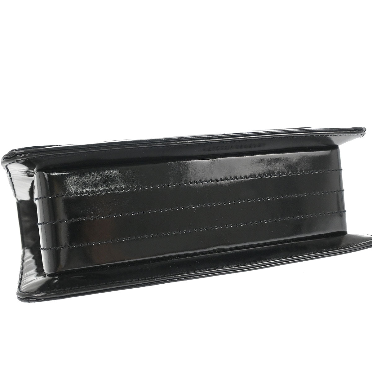 Chanel 2000-2002 Black Canvas Patent Leather Mademoiselle Lock Shoulder Bag