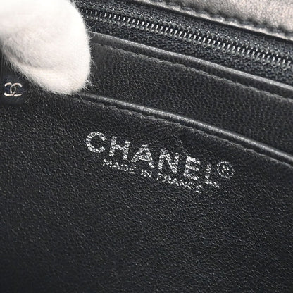 Chanel 2000-2002 Black Canvas Patent Leather Mademoiselle Lock Shoulder Bag