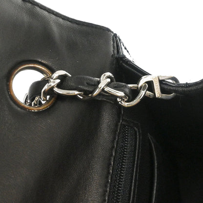 Chanel 2000-2002 Black Canvas Patent Leather Mademoiselle Lock Shoulder Bag