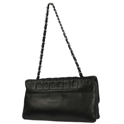Chanel 2005-2006 Black Lambskin Choco Bar Mademoiselle Lock Handbag