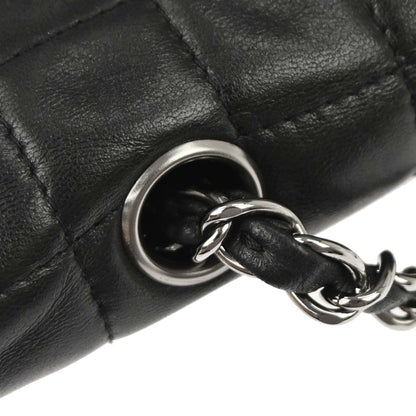 Chanel 2005-2006 Black Lambskin Choco Bar Mademoiselle Lock Handbag