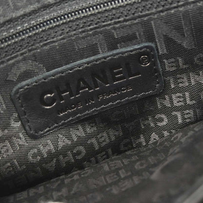 Chanel 2005-2006 Black Lambskin Choco Bar Mademoiselle Lock Handbag