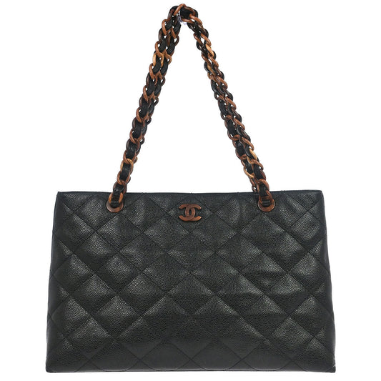 Chanel Black Caviar Skin Tote Handbag