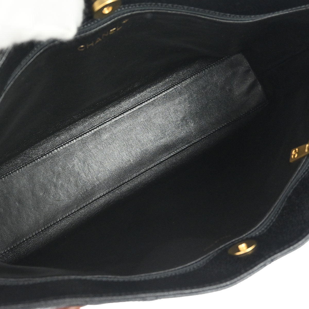 Chanel Black Caviar Skin Tote Handbag