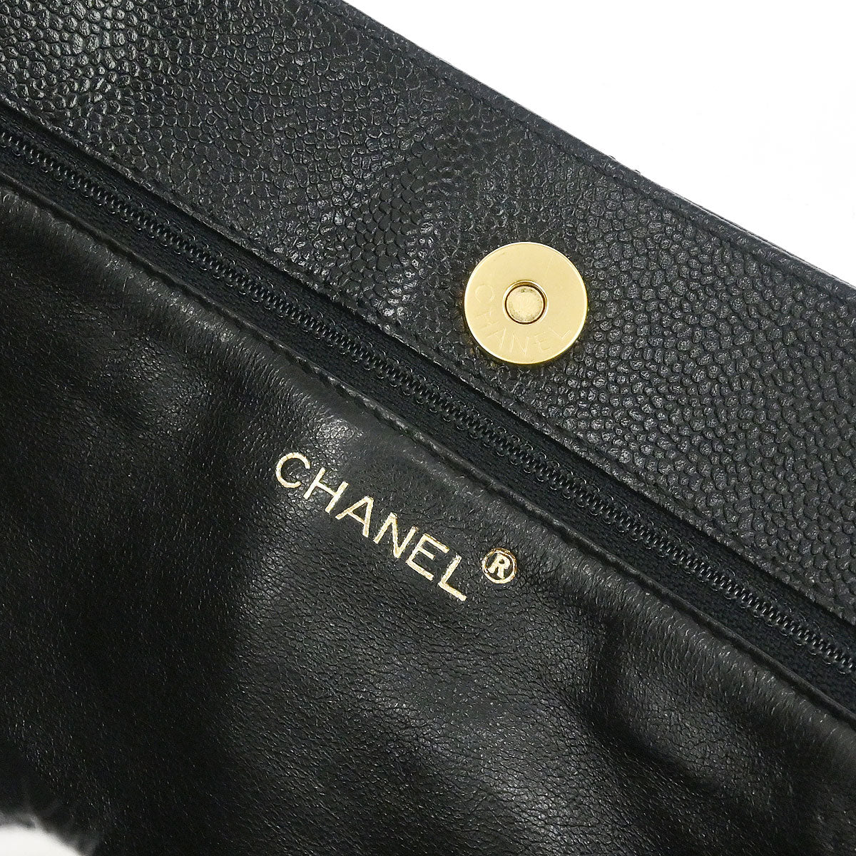 Chanel Black Caviar Skin Tote Handbag