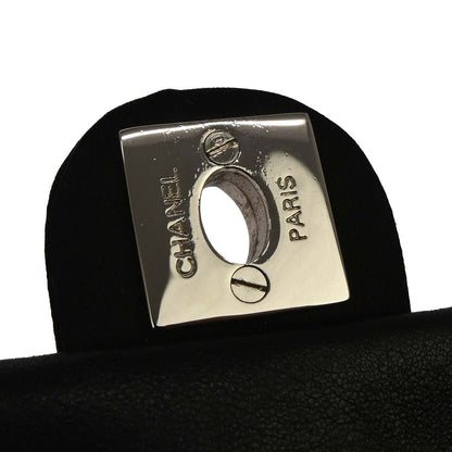 Chanel Black Satin Micro Classic Flap Shoulder Bag Pochette