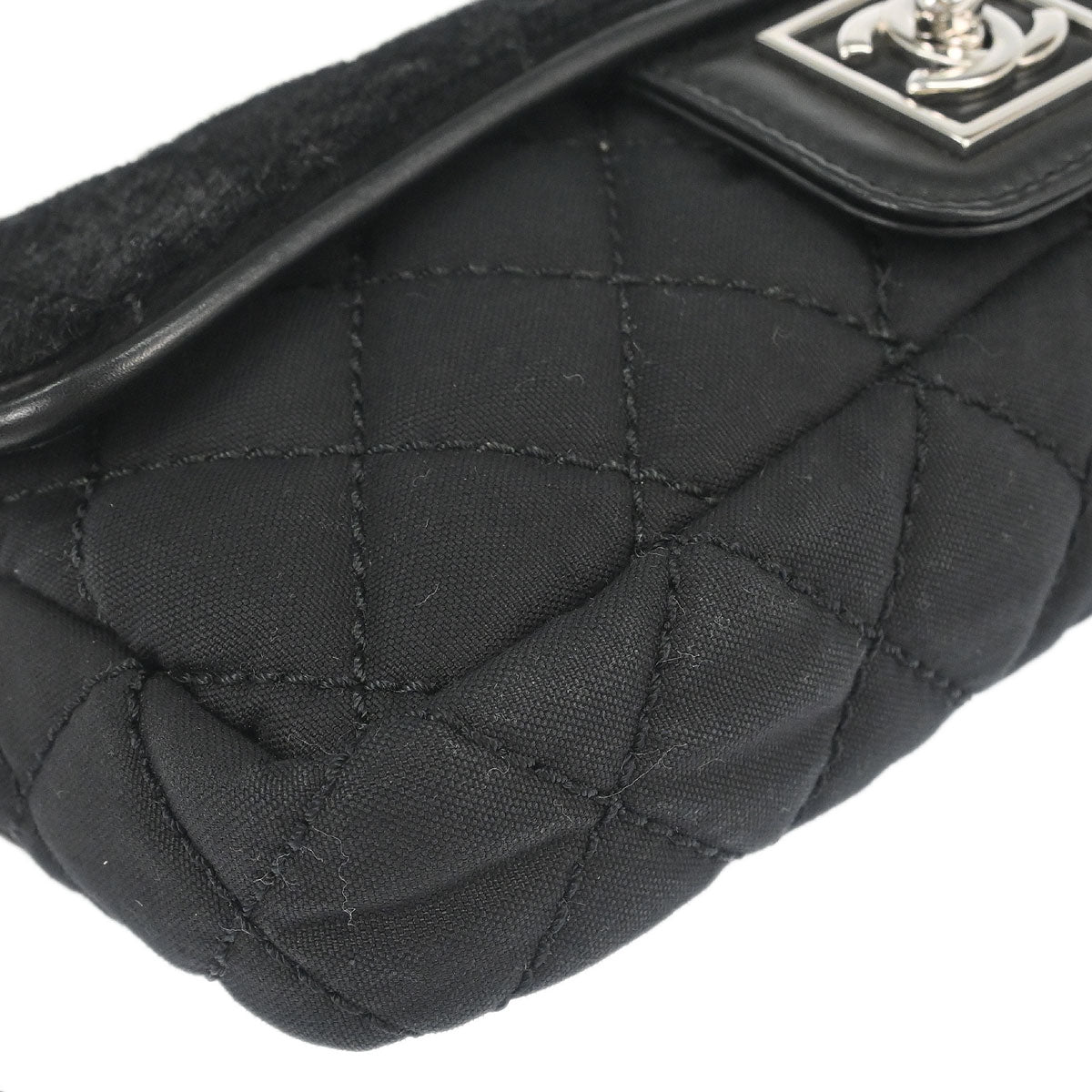 Chanel 2005-2006 Black Pony Hair Canvas Sport Line Flap Chain Shoulder Bag