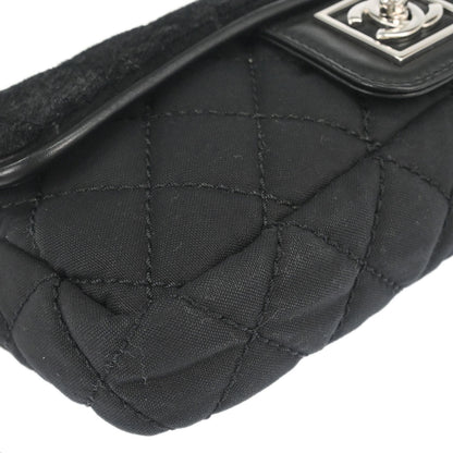 Chanel 2005-2006 Black Pony Hair Canvas Sport Line Flap Chain Shoulder Bag