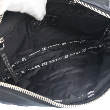 Chanel 2005-2006 Black Pony Hair Canvas Sport Line Flap Chain Shoulder Bag