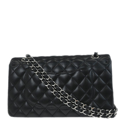 Chanel 2019 Black Lambskin Medium Classic Double Flap Shoulder Bag