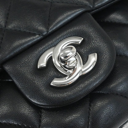 Chanel 2019 Black Lambskin Medium Classic Double Flap Shoulder Bag