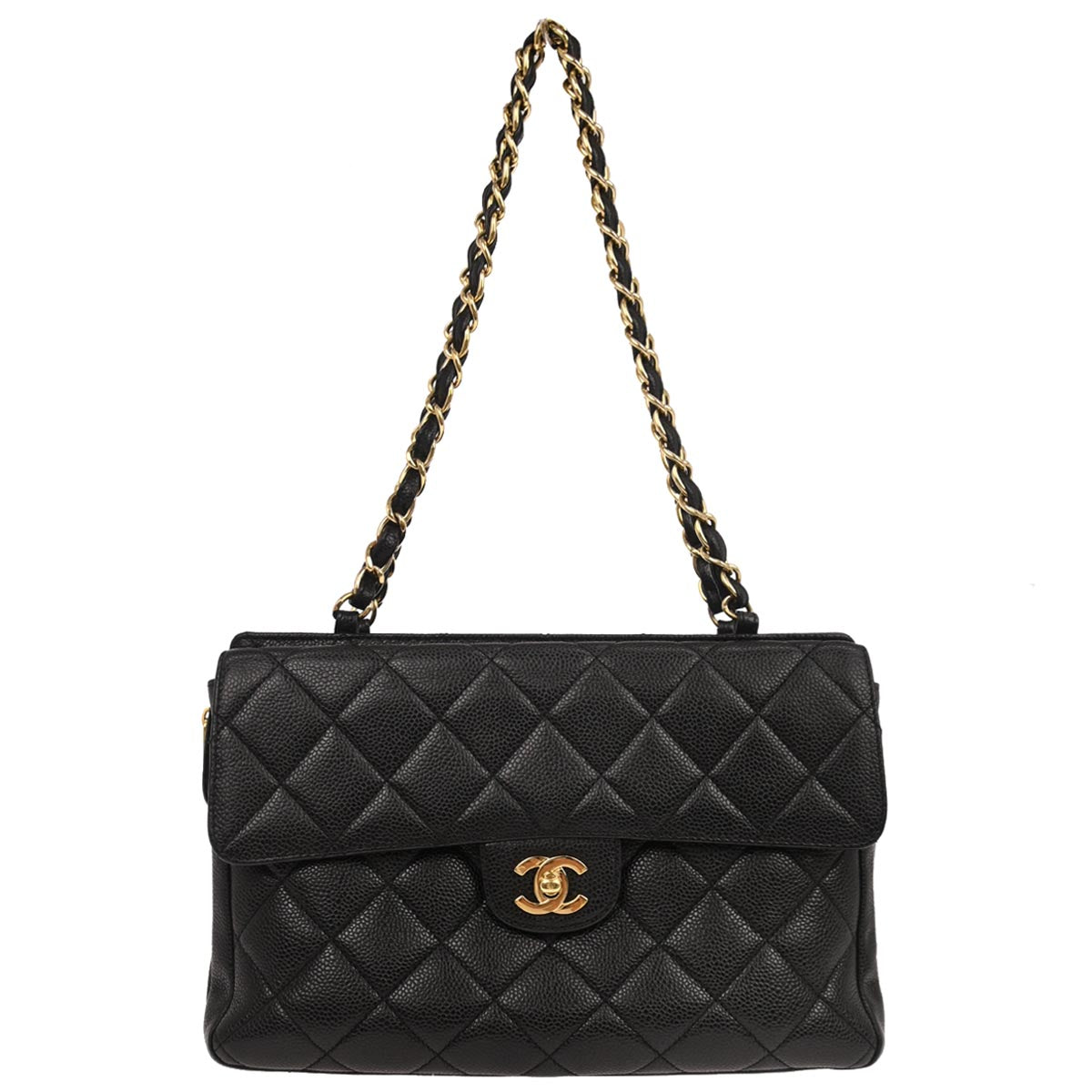 Chanel 2000-2002 Black Caviar Skin Handbag