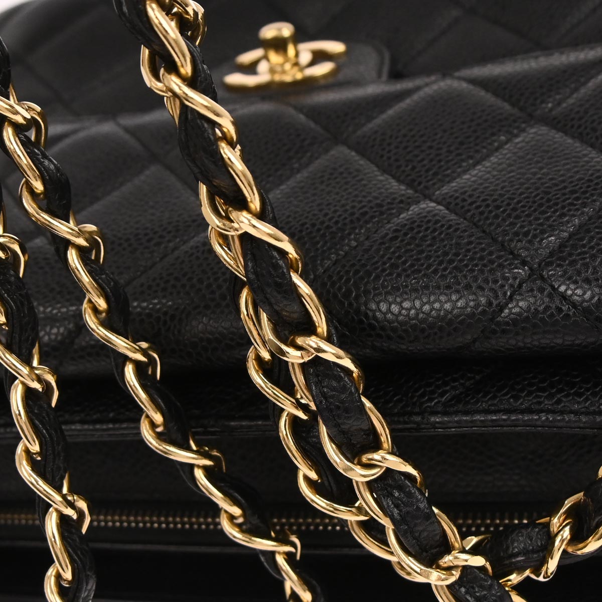 Chanel 2000-2002 Black Caviar Skin Handbag