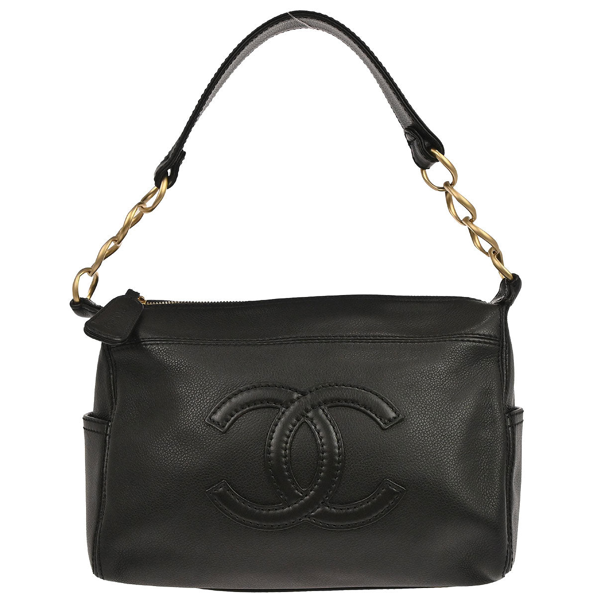 Chanel 2003-2004 Black Calfskin Chain Handbag