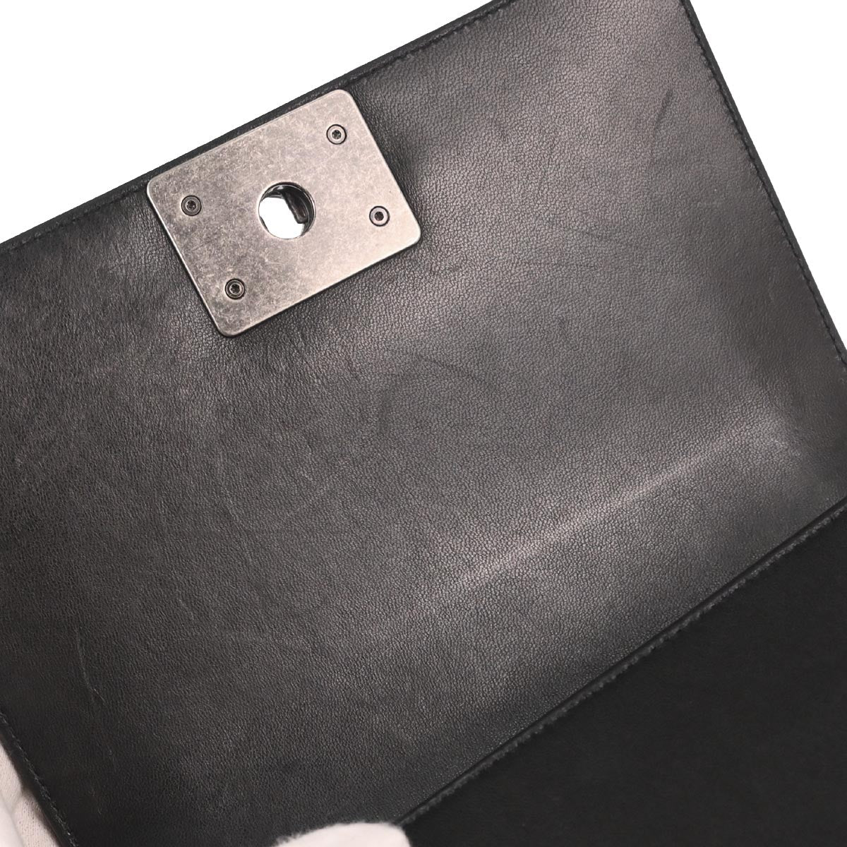 Boy Chanel Black Lambskin Fur Small Chain Shoulder Bag