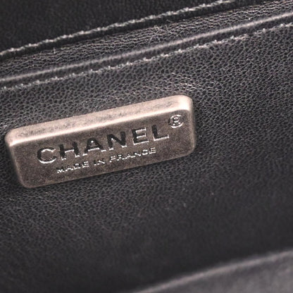 Boy Chanel Black Lambskin Fur Small Chain Shoulder Bag