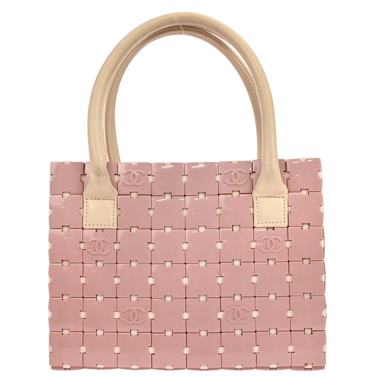 Chanel 2000-2002 Pink Acrylic Puzzle Block Tote Handbag