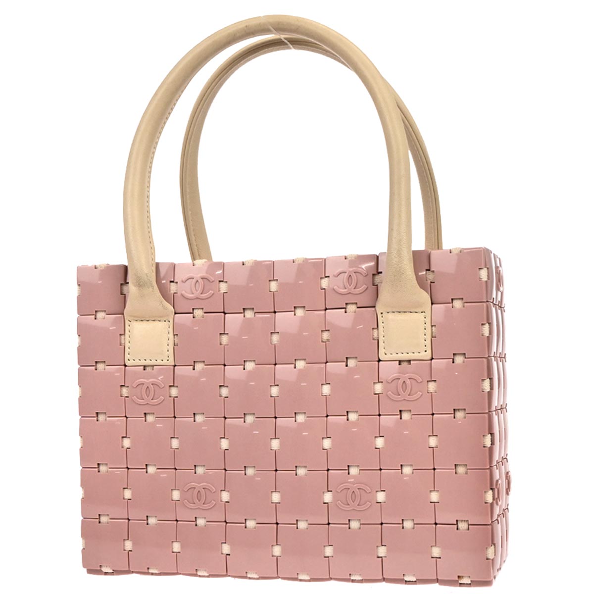 Chanel 2000-2002 Pink Acrylic Puzzle Block Tote Handbag