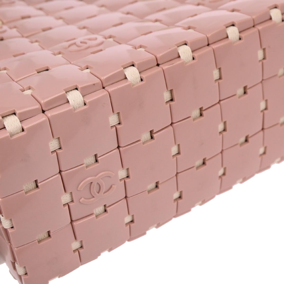 Chanel 2000-2002 Pink Acrylic Puzzle Block Tote Handbag
