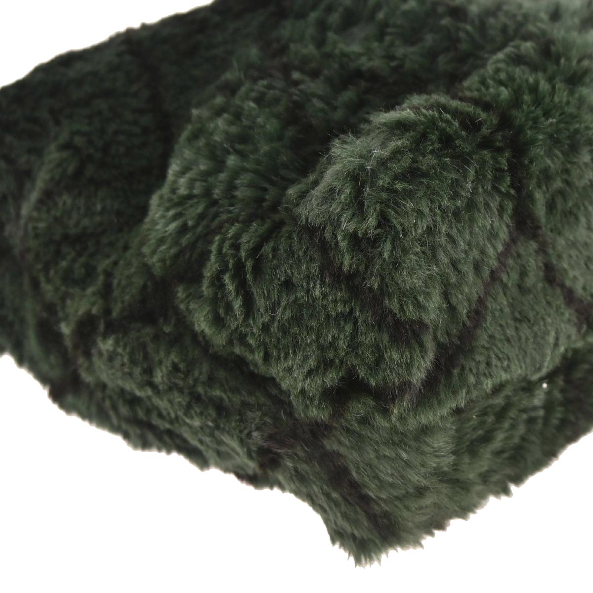 Chanel 2000-2002 Dark Green Lapin Fur Tote Shoulder Bag