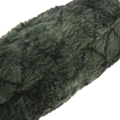 Chanel 2000-2002 Dark Green Lapin Fur Tote Shoulder Bag