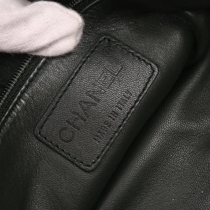 Chanel 2000-2002 Dark Green Lapin Fur Tote Shoulder Bag
