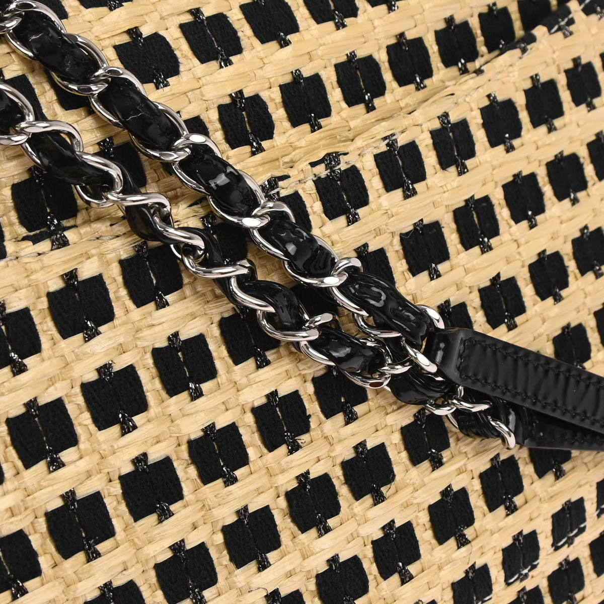 Chanel 2011 Beige Raffia Jumbo Mademoiselle Lock Shoulder Bag