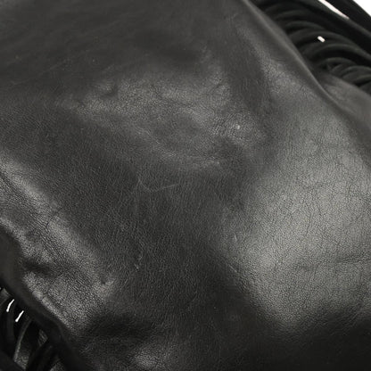 Saint Laurent Black Leather Anita Fringe Crossbody Bag