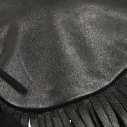 Saint Laurent Black Leather Anita Fringe Crossbody Bag