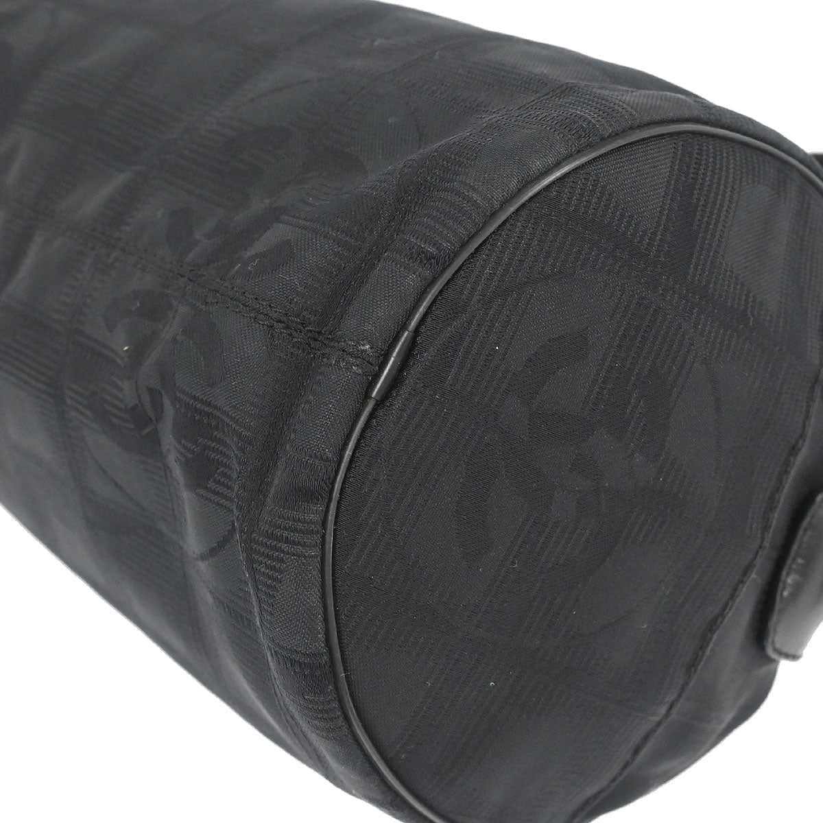 Chanel 2002-2003 Black Jacquard Nylon Travel Line Shoulder Bag