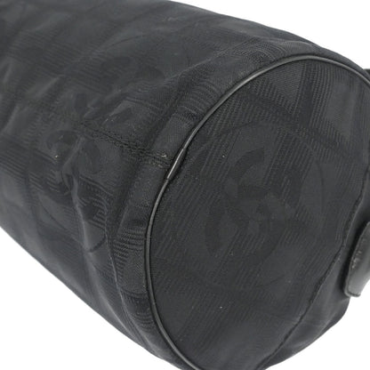 Chanel 2002-2003 Black Jacquard Nylon Travel Line Shoulder Bag