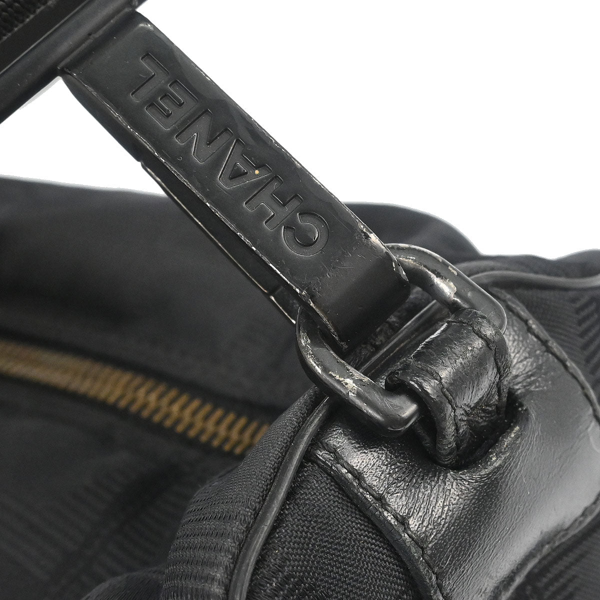 Chanel 2002-2003 Black Jacquard Nylon Travel Line Shoulder Bag